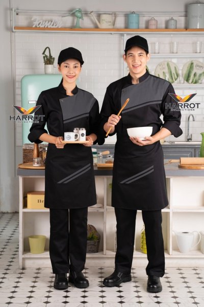 เสื้อเชฟ แขนสามส่วน เดอะสตรีท กระดุมแป๊ก