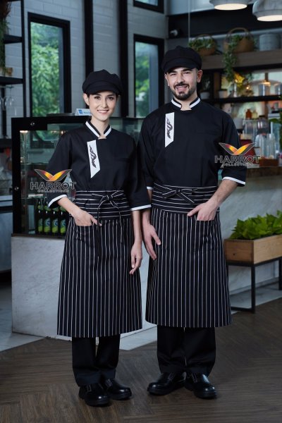 เสื้อเชฟ แขนสามส่วน ปักลายไทย