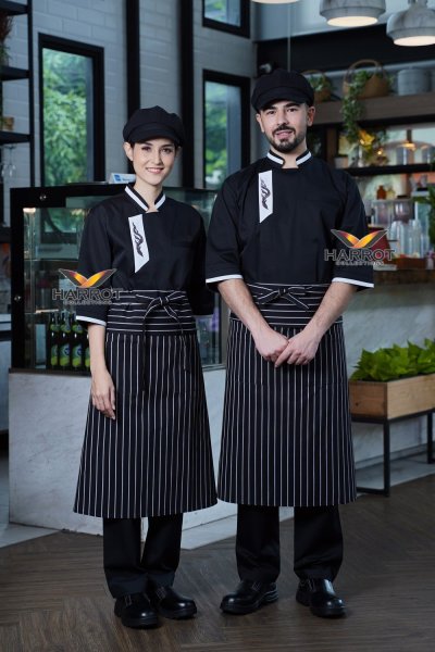 เสื้อเชฟ แขนสามส่วน ปักลายไทย