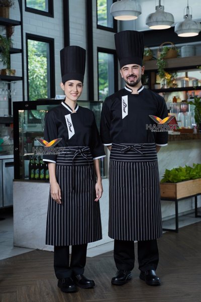 เสื้อเชฟ แขนสามส่วน ปักลายไทย