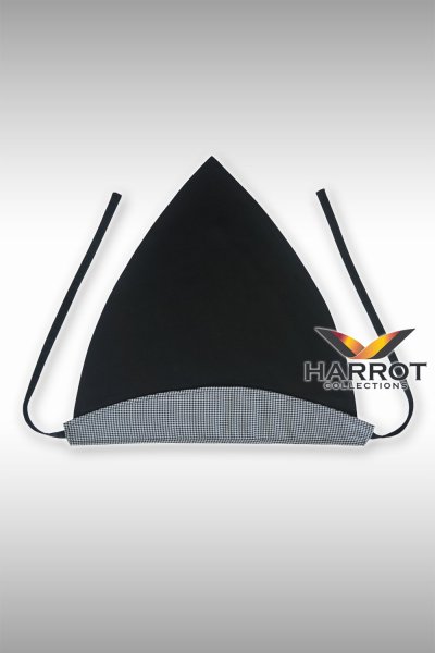 ผ้าโพกหัว สีดำ แต่งลายชิโนริ