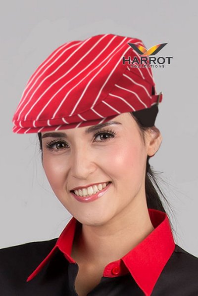 หมวกพนักงานเสิร์ฟ ฮันติ้ง ลายลาครัวแดง