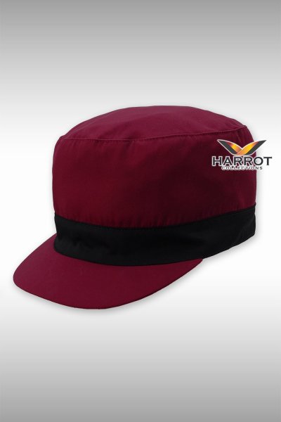 หมวกแก๊ป มารีน สีเลือดหมู แต่งดำ