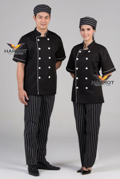 หมวกเชฟญี่ปุ่น ลายลาครัวดำ