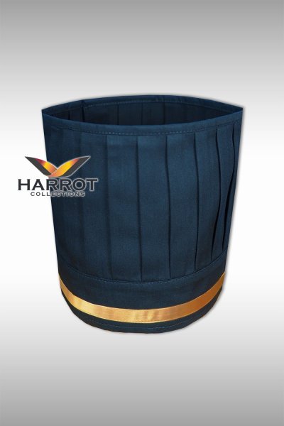 หมวกเชฟสากล หัวเปิด 7.5 นิ้ว แต่งกุ๊นทอง