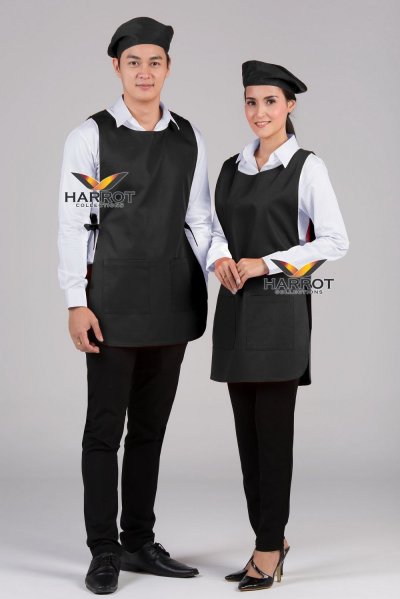 ผ้ากันเปื้อน เอี๊ยม สีล้วน