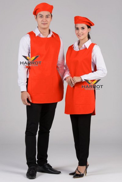 ผ้ากันเปื้อน เอี๊ยม สีล้วน