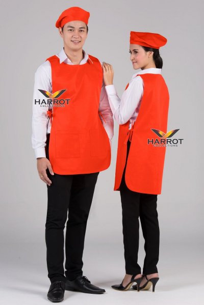 ผ้ากันเปื้อน เอี๊ยม สีล้วน