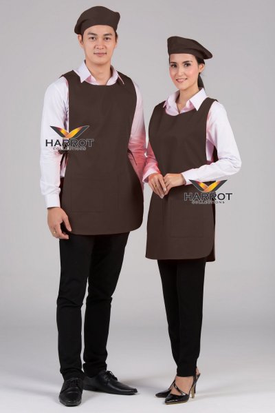 ผ้ากันเปื้อน เอี๊ยม สีล้วน