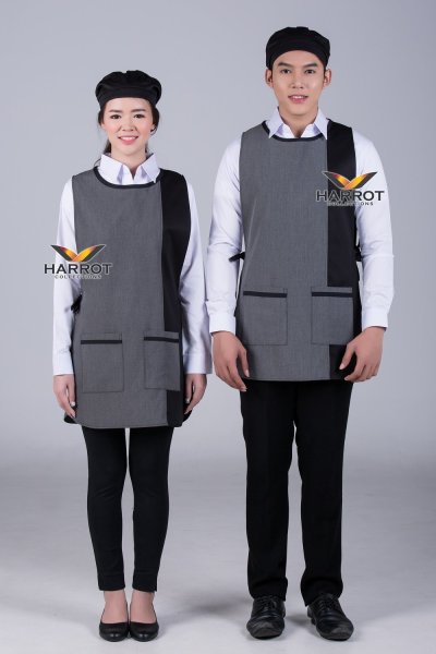 ผ้ากันเปื้อน เอี๊ยม ทูโทน