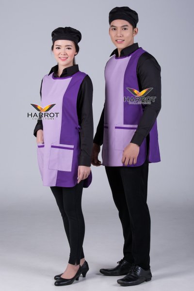 ผ้ากันเปื้อน เอี๊ยม ทูโทน