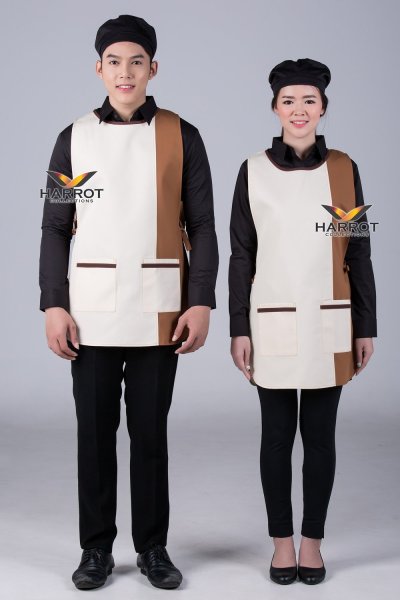 ผ้ากันเปื้อน เอี๊ยม ทูโทน