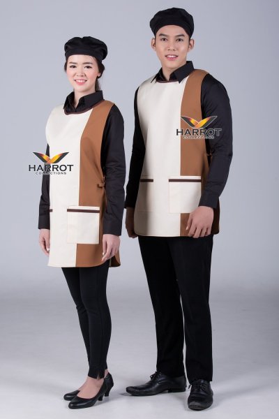 ผ้ากันเปื้อน เอี๊ยม ทูโทน