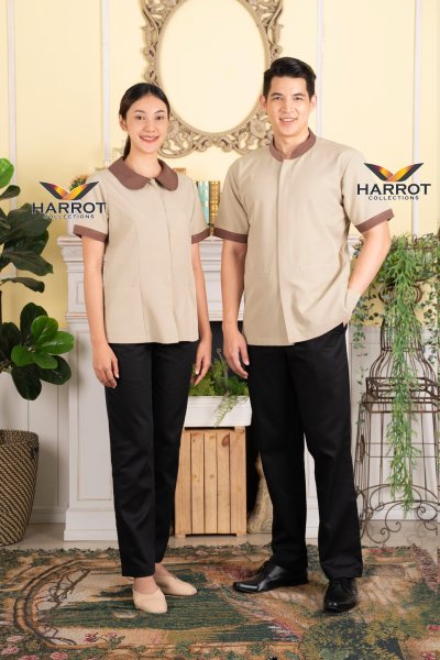 เสื้อแม่บ้าน/พ่อบ้าน รุ่นคอบัว