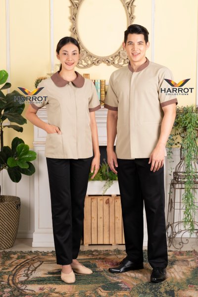 เสื้อแม่บ้าน/พ่อบ้าน รุ่นคอบัว