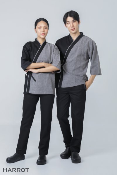 เสื้อเชฟ ญี่ปุ่น แขนสี่ส่วน โอซาก้า