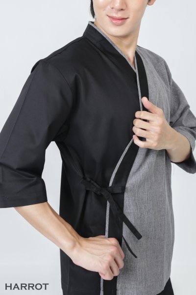 เสื้อเชฟ ญี่ปุ่น แขนสี่ส่วน โอซาก้า