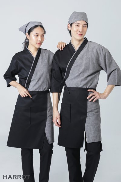 เสื้อเชฟ ญี่ปุ่น แขนสี่ส่วน โอซาก้า