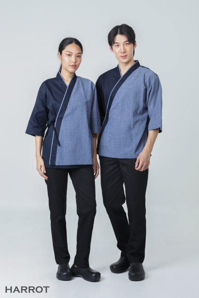 เสื้อเชฟ ญี่ปุ่น แขนสี่ส่วน โอซาก้า