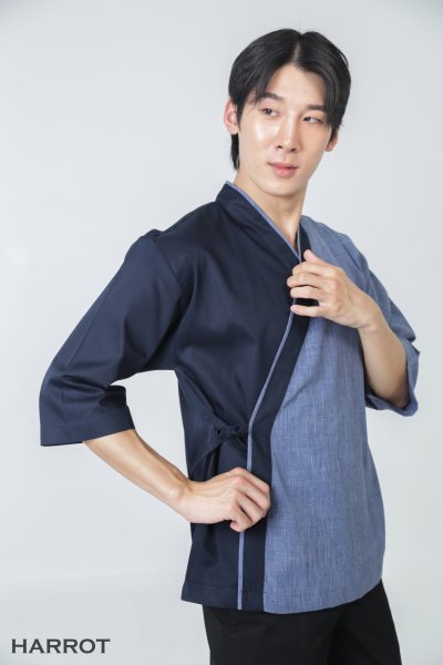 เสื้อเชฟ ญี่ปุ่น แขนสี่ส่วน โอซาก้า