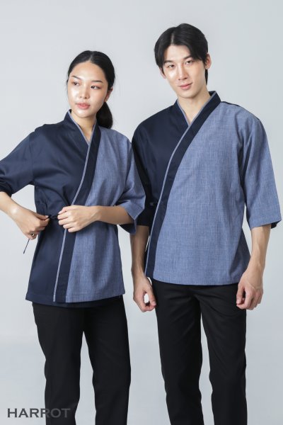 เสื้อเชฟ ญี่ปุ่น แขนสี่ส่วน โอซาก้า
