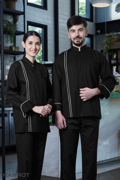 เสื้อเชฟ อ๊อกฟอร์ด แขนยาว กระดุมแป๊ก