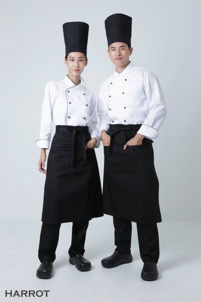 เสื้อเชฟ แขนยาว คอป้าย กระดุมถอดได้ 5 เม็ด