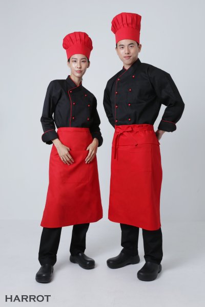 เสื้อเชฟ แขนยาว คอป้าย กระดุมถอดได้ 5 เม็ด