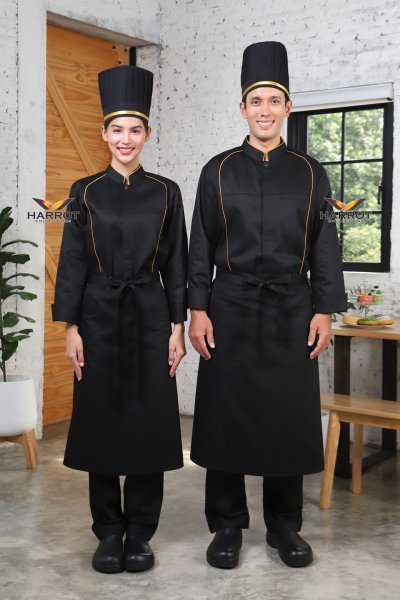 เสื้อเชฟ ฮีโร่ แขนยาว กระดุมแป๊ก