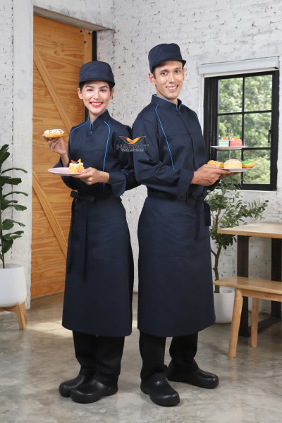 เสื้อเชฟ ฮีโร่ แขนยาว กระดุมแป๊ก