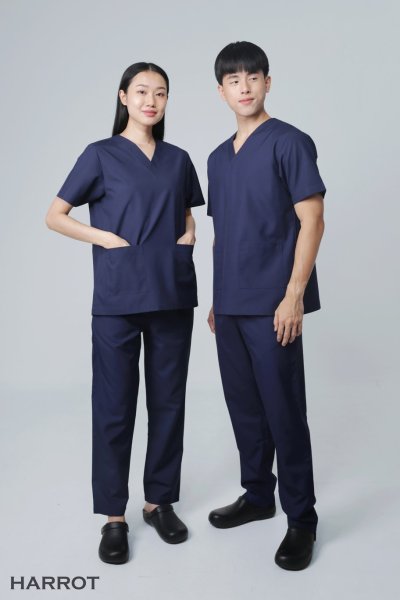 ชุดสครับ คอวี (เสื้อ+กางเกง)