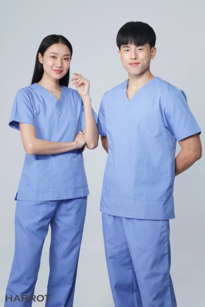 ชุดสครับ คอวี (เสื้อ+กางเกง)