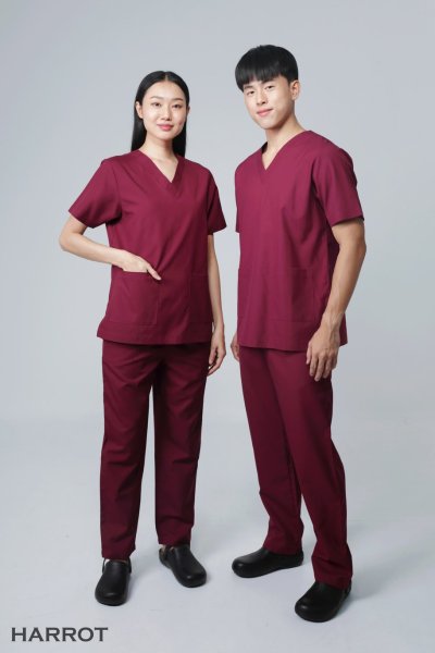 ชุดสครับ คอวี (เสื้อ+กางเกง)