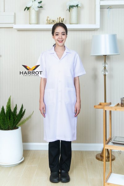 เสื้อกาวน์ แบบสั้น แขนสั้น