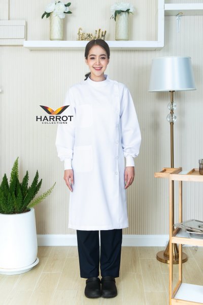 เสื้อกาวน์ทันตกรรม แขนยาว ปลายแขนจั๊ม
