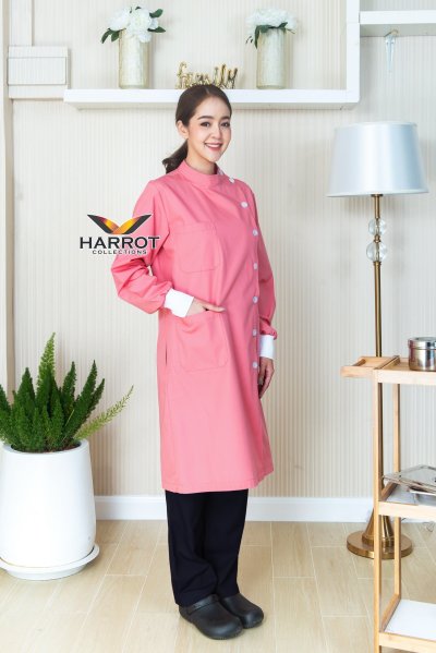 เสื้อกาวน์ทันตกรรม แขนยาว ปลายแขนจั๊ม