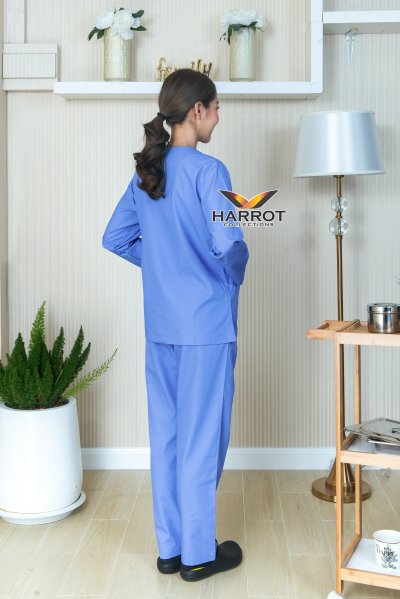 ชุดสครับ คอวี แขนยาว (เสื้อ+กางเกง)