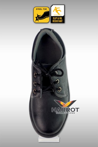 รองเท้าเชฟ แบบผูกเชือก หนังแท้ สีดำ