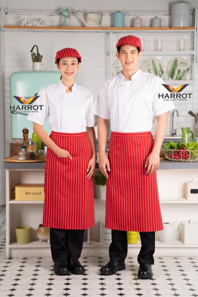 เสื้อเชฟ แขนสั้น กระดุมแป๊ก