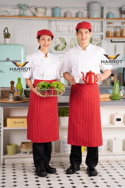 เสื้อเชฟ แขนสั้น กระดุมแป๊ก