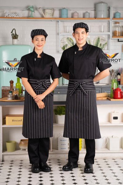 เสื้อเชฟ แขนสั้น กระดุมแป๊ก