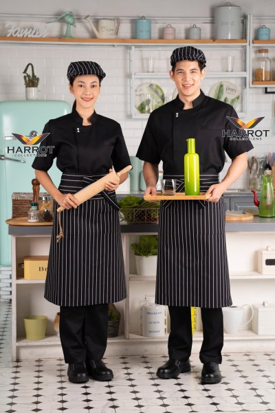 เสื้อเชฟ แขนสั้น กระดุมแป๊ก