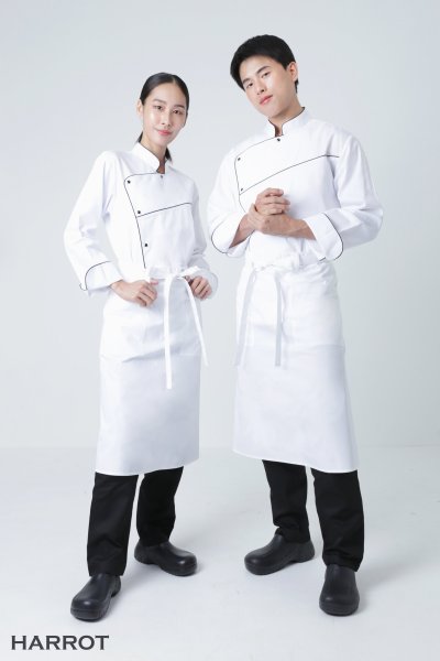 ผ้ากันเปื้อน ครึ่งยาว มาสเตอร์ สีล้วน