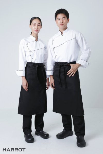 ผ้ากันเปื้อน ครึ่งยาว มาสเตอร์ สีล้วน