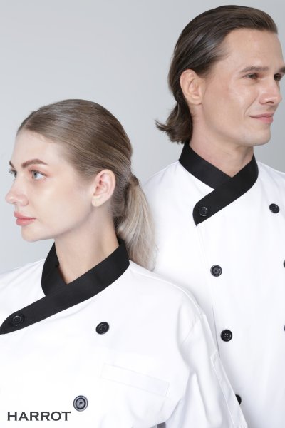 เสื้อเชฟ แขนสั้น คอป้าย