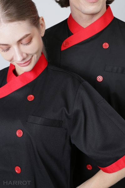เสื้อเชฟ แขนสั้น คอป้าย