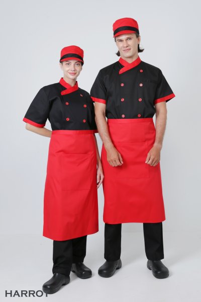 เสื้อเชฟ แขนสั้น คอป้าย