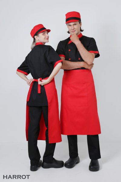 เสื้อเชฟ แขนสั้น คอป้าย