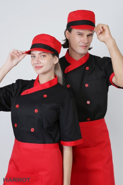 เสื้อเชฟ แขนสั้น คอป้าย