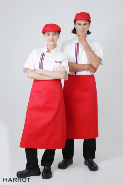 เสื้อเชฟ แขนสั้น แต่งลายธงชาติ